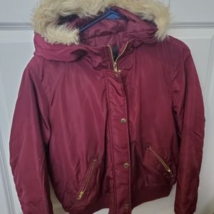 Burgundy Puffy Jacket